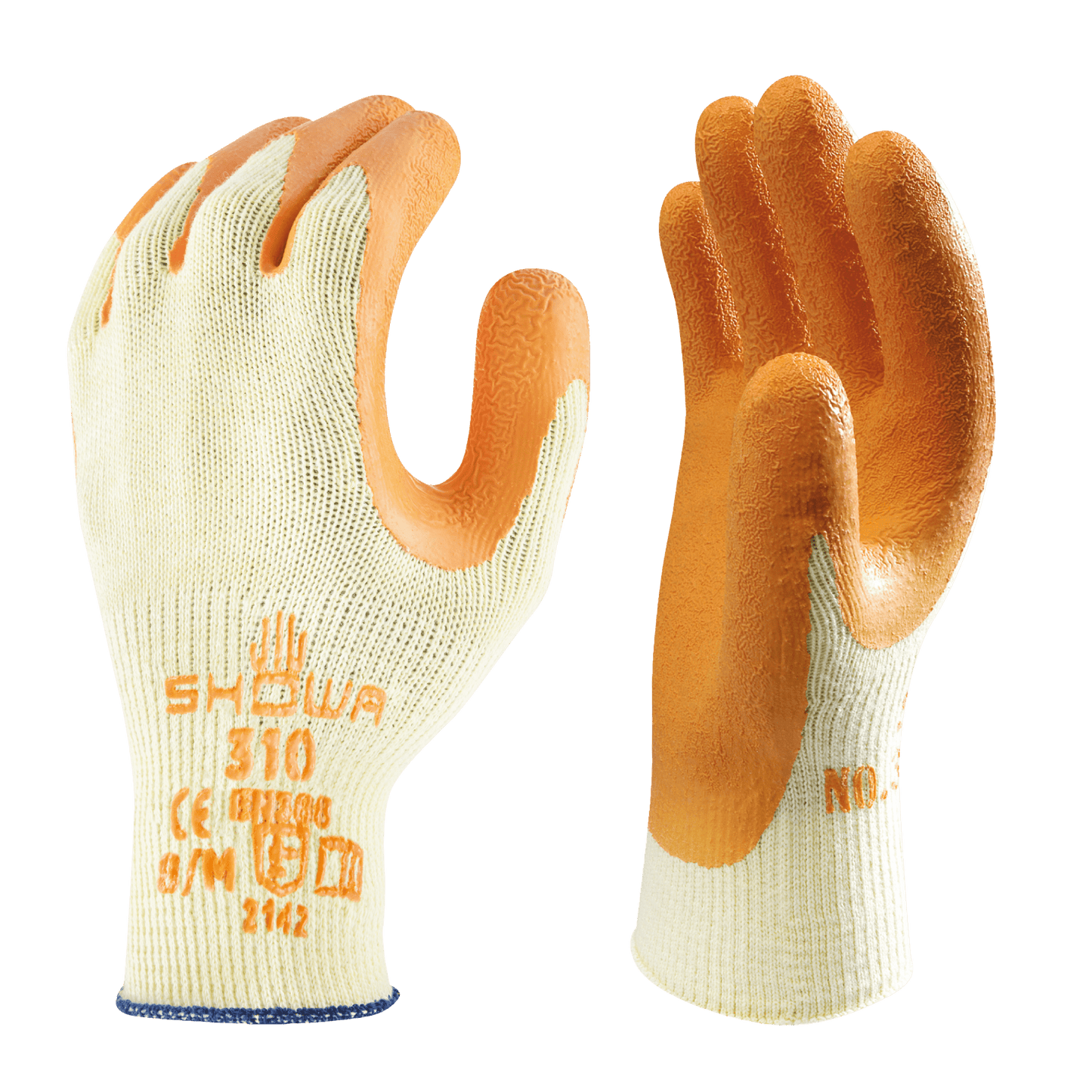 SHOWA 310 Orange Durable Textured Grip Safety Work Gloves