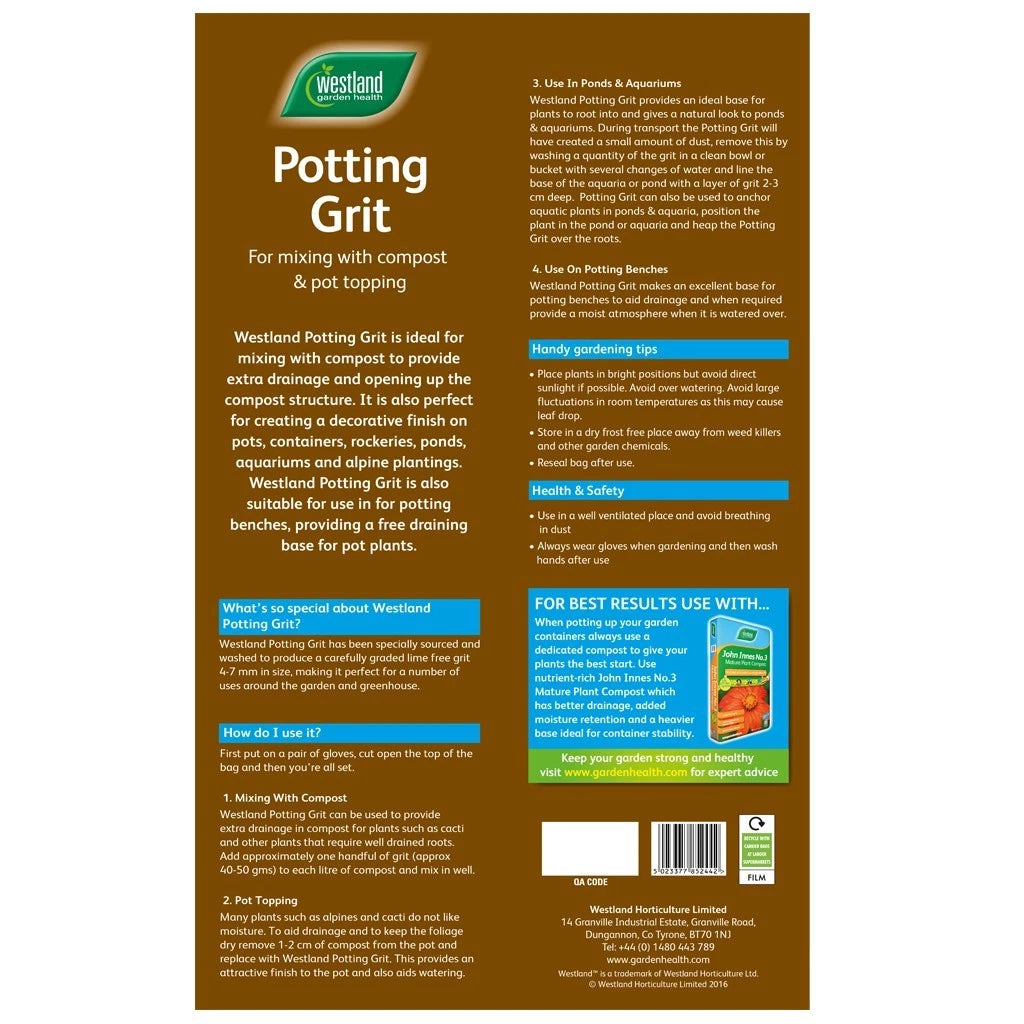 Westland Potting Grit 20kg Horticultural Grit for Plant Drainage & Soil Mix - Free Delivery