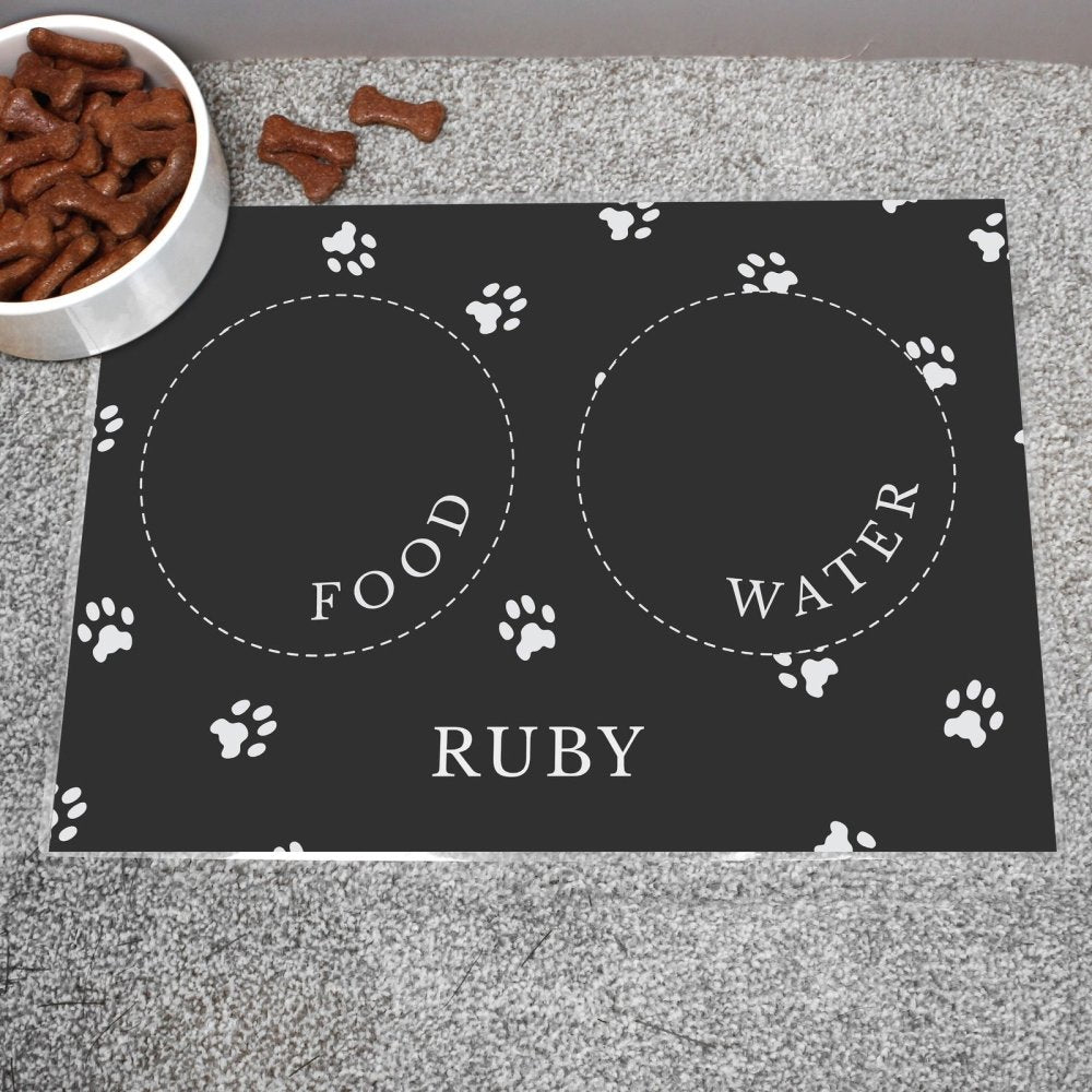Personalised Black Pet Placemat
