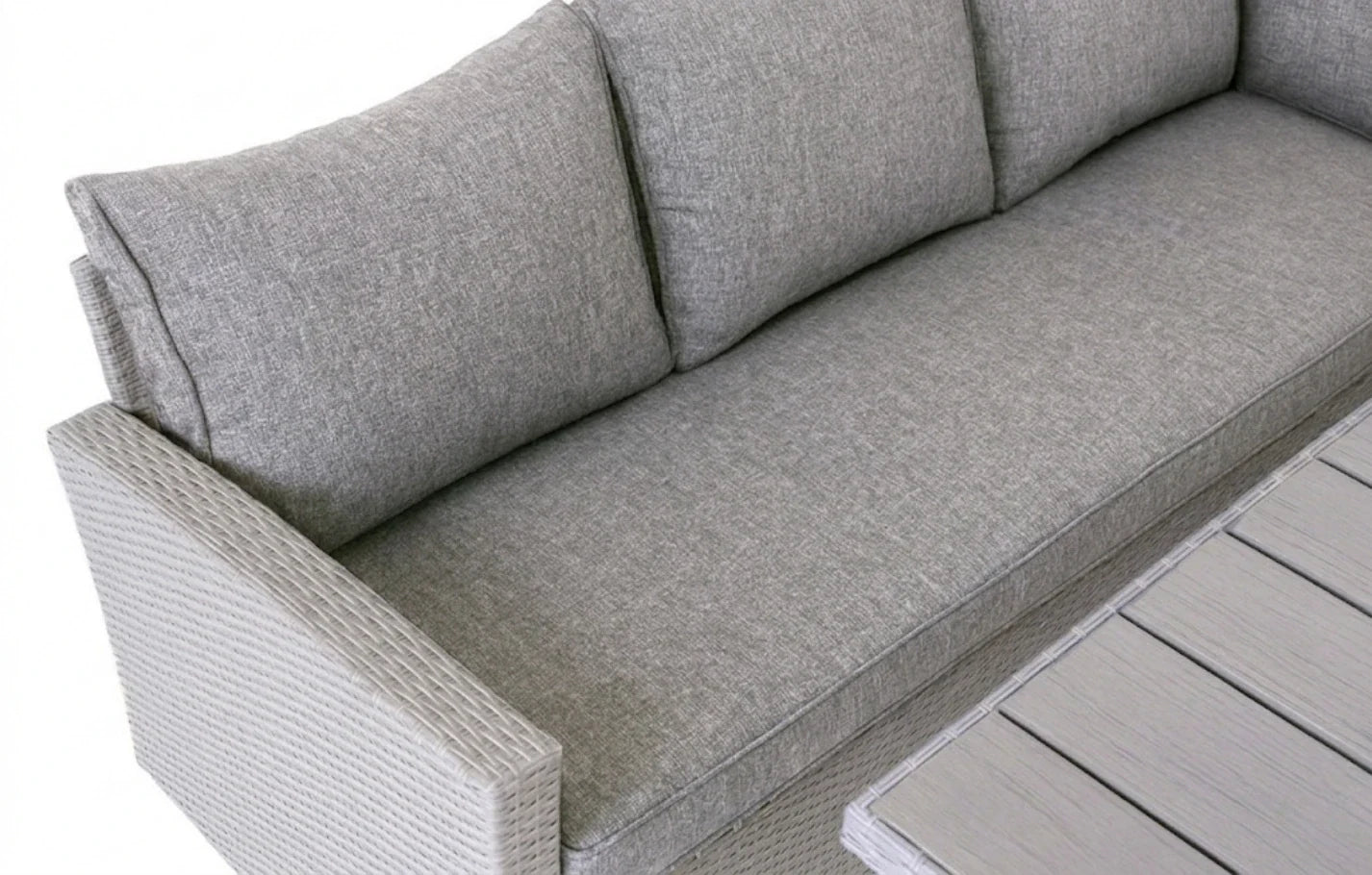 Stockholm 6 Seater Grey Rattan Corner Garden Dining and Lounge Set