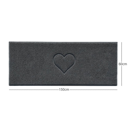 "Heart" Embossed Loofah Textured Spaghetti Door Mat