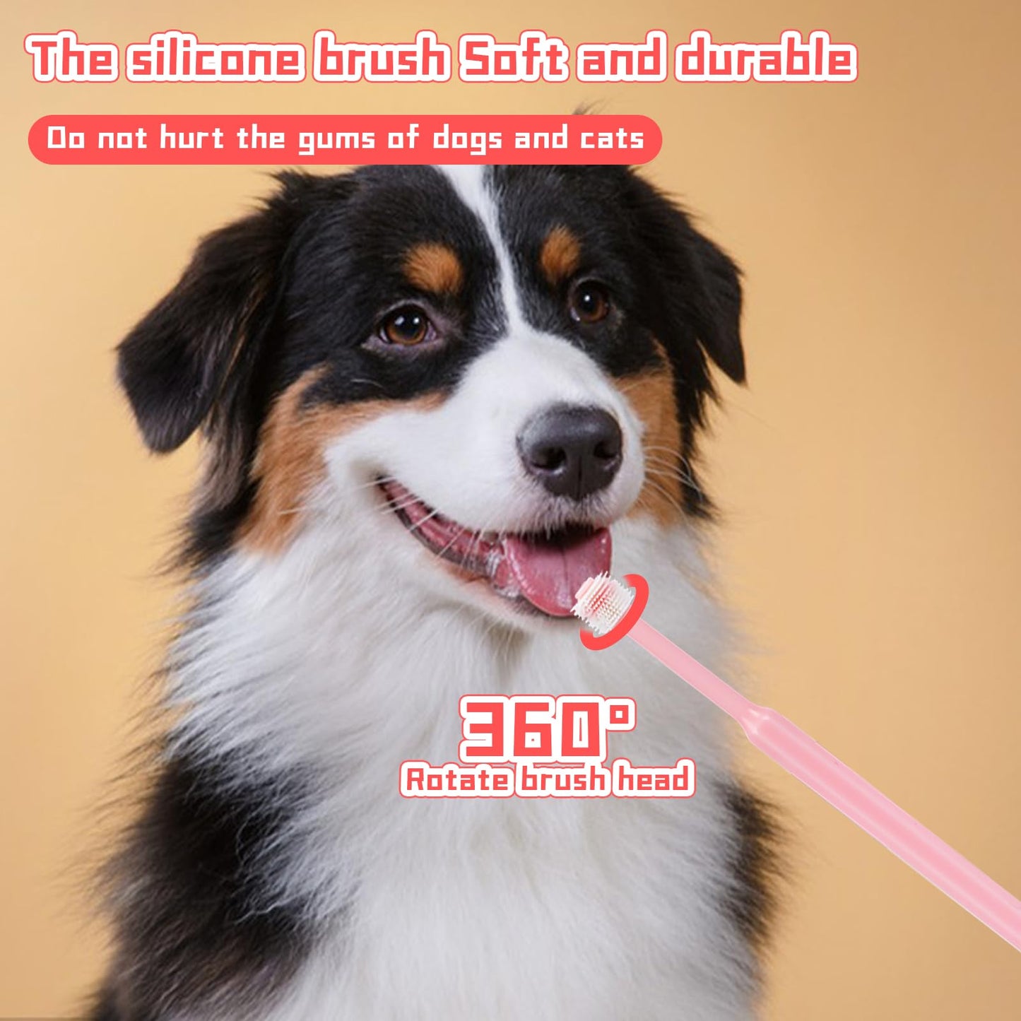 2 Pack Small Dog & Cat Toothbrush,360 Degree Soft Silicone Pet Toothbrush Cat Dental Care Dog Oral Hygiene Deep Clean Pet Teeth Cleaning Kit (Small Size)
