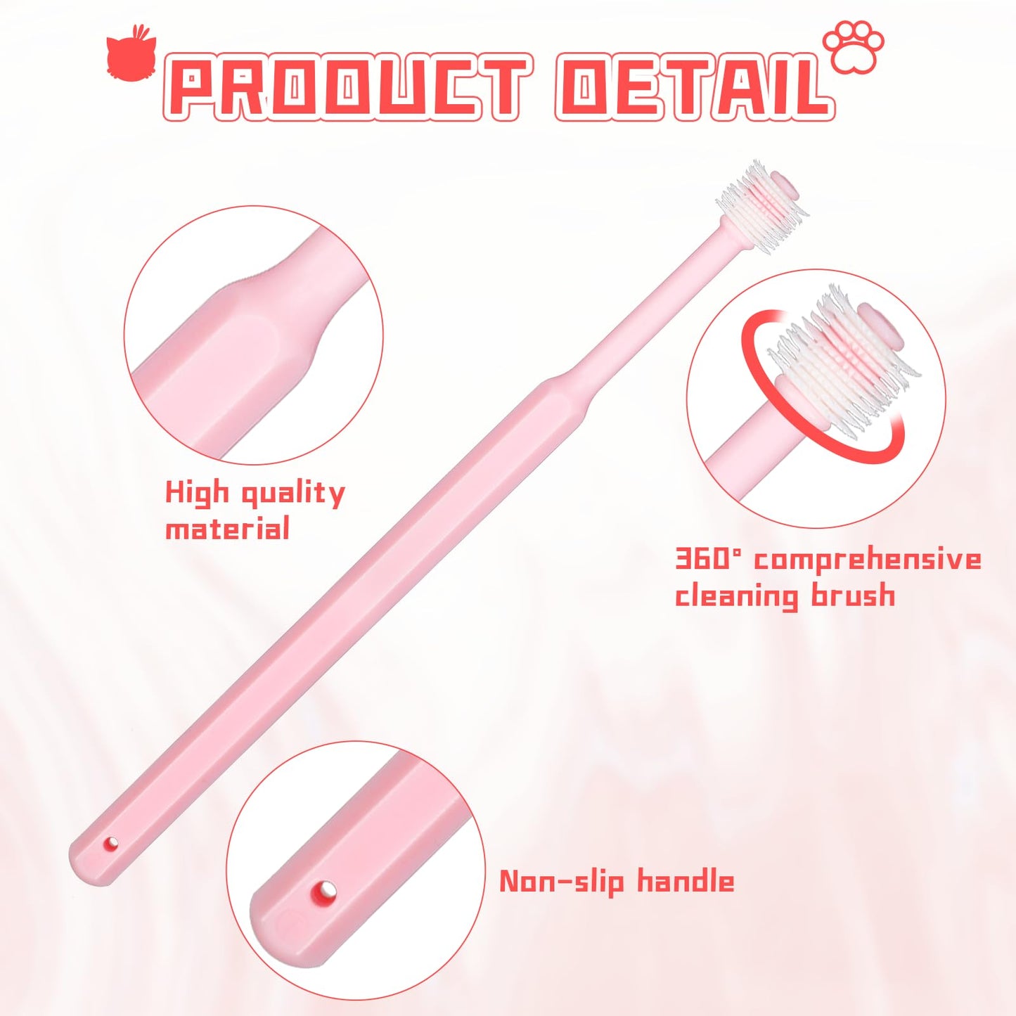 2 Pack Small Dog & Cat Toothbrush,360 Degree Soft Silicone Pet Toothbrush Cat Dental Care Dog Oral Hygiene Deep Clean Pet Teeth Cleaning Kit (Small Size)