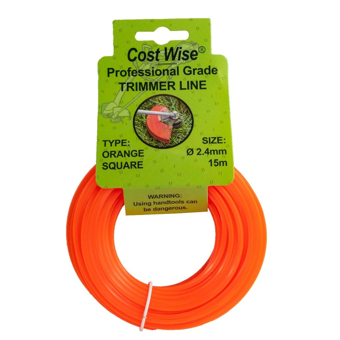 Strimmer Line Orange Square 2.4mm x 15m