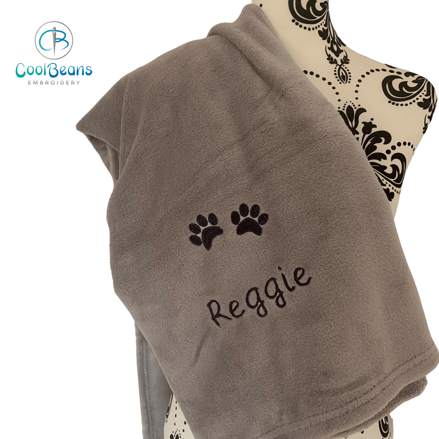 Pet Fleece Blanket - Paw Prints - Personalised