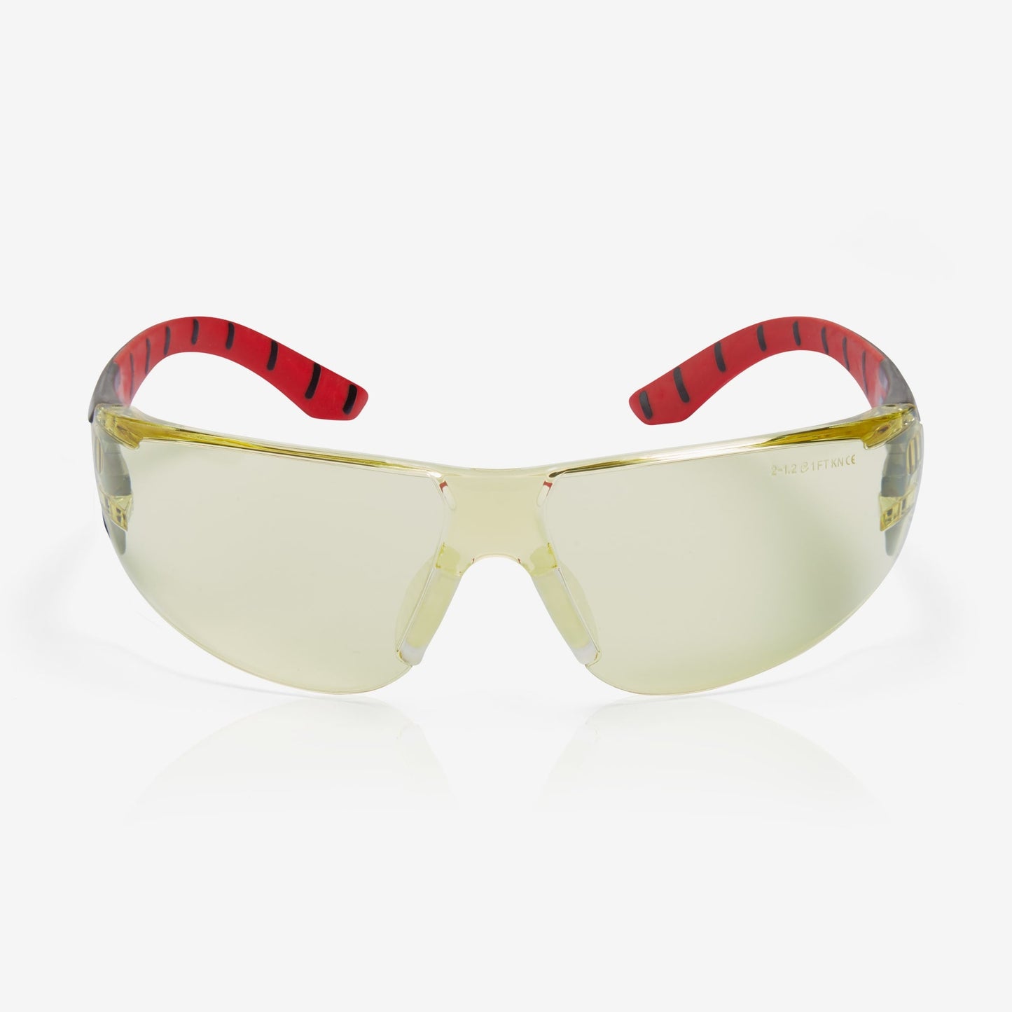 RILEY Stream Red Frameless Metal-Free Safety Glasses with Yellow Tint Lens