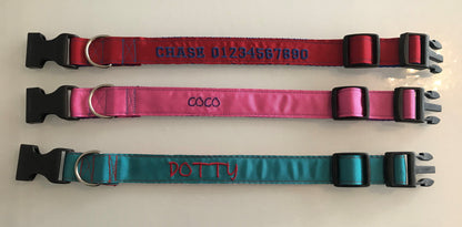 Dog Collar - Name / Phone Number - Handcrafted - Personalised - 25mm