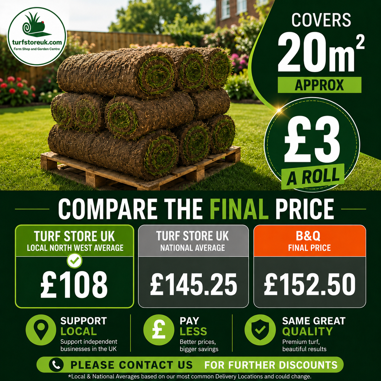 20 Quality Turf Rolls