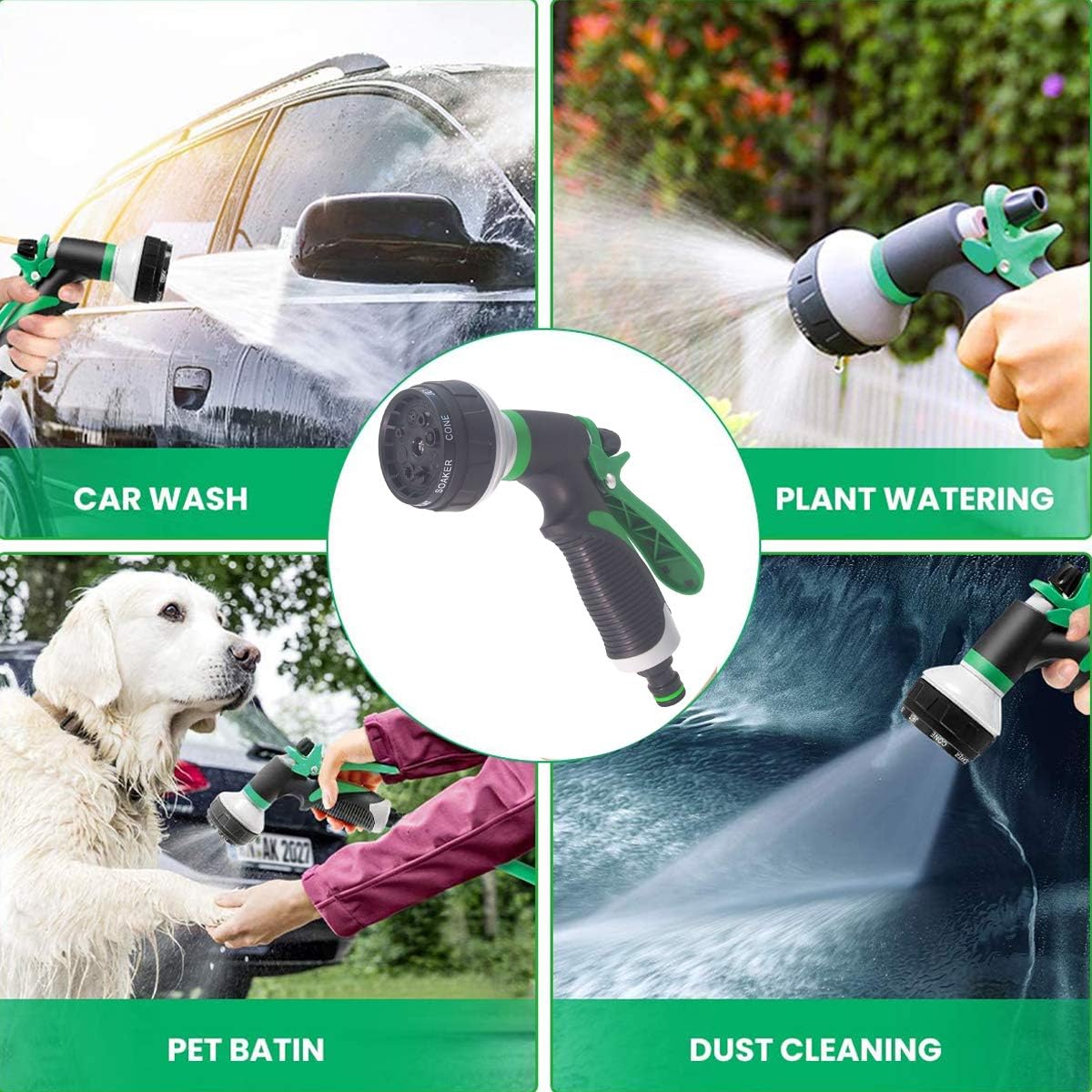 Adjustable Watering Gun 8 Functions High Pressure Water Gun for Garden or Car