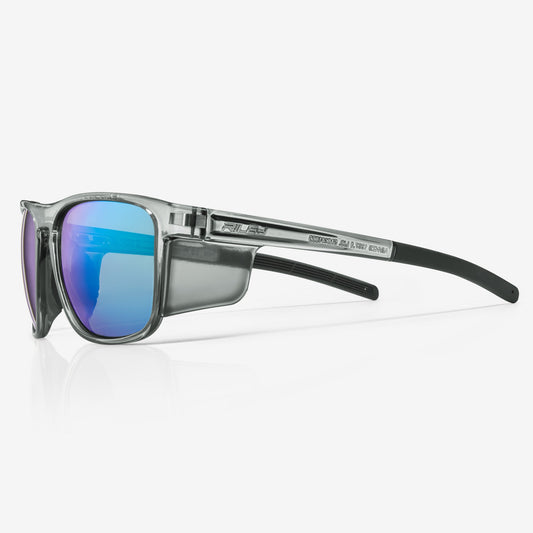 RILEY Navigator X Smoked Frame Safety Sunglasses with Green Mirror Revo Lens