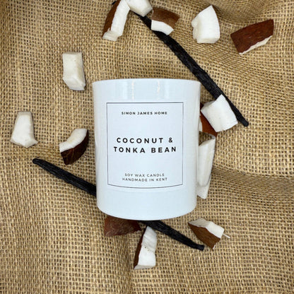 Coconut & Tonka Bean Candle - Luxury Soy Wax - Handmade Coconut Candle