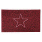 Embossed Star Spaghetti Door Mat - Red & Black