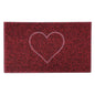Embossed Heart Spaghetti Door Mat - Red & Black