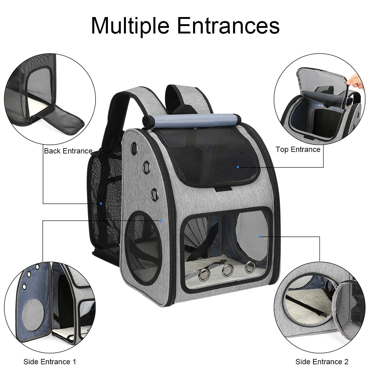 COVONO Expandable Pet Carrier Backpack for Cats, Dogs and Small Animals, Portable Pet Travel Carrier, Super Ventilated Design, Airline Approved, Ideal for Traveling/Hiking/Camping
