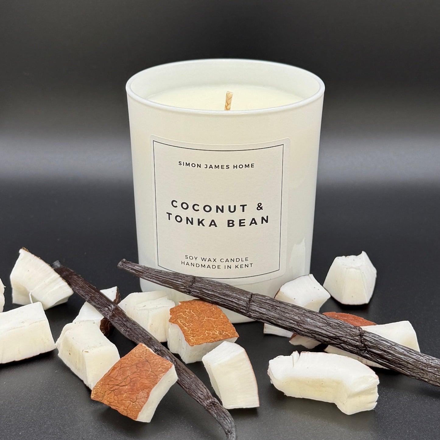Coconut & Tonka Bean Candle - Luxury Soy Wax - Handmade Coconut Candle