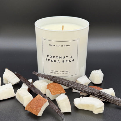 Coconut & Tonka Bean Candle - Luxury Soy Wax - Handmade Coconut Candle