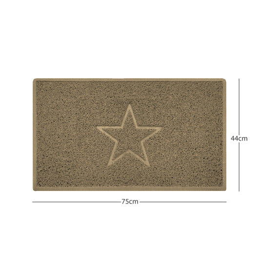 "Star" Embossed Loofah Textured Spaghetti Doormat
