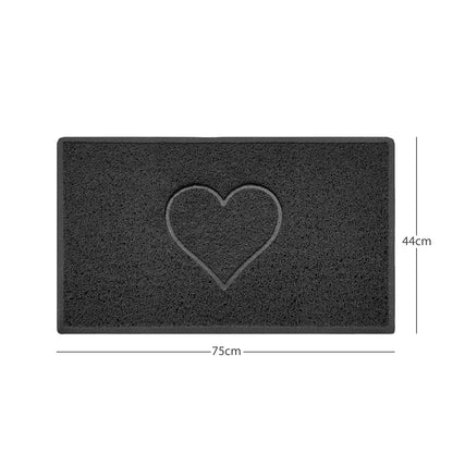 "Heart" Embossed Loofah Textured Spaghetti Door Mat