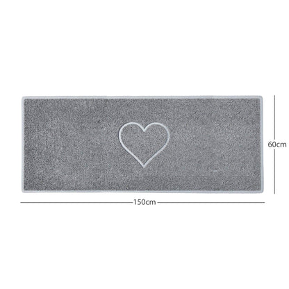 "Heart" Embossed Loofah Textured Spaghetti Door Mat