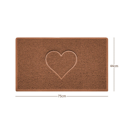 "Heart" Embossed Loofah Textured Spaghetti Door Mat