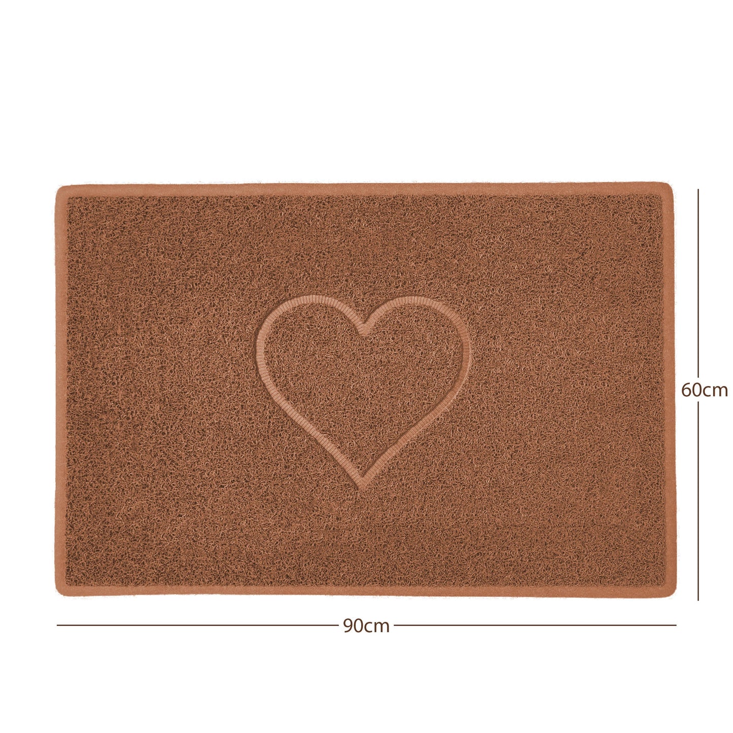 "Heart" Embossed Loofah Textured Spaghetti Door Mat
