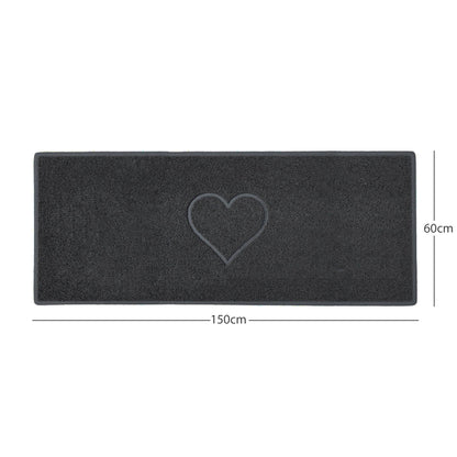 "Heart" Embossed Loofah Textured Spaghetti Door Mat