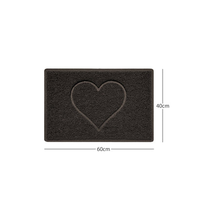 "Heart" Embossed Loofah Textured Spaghetti Door Mat