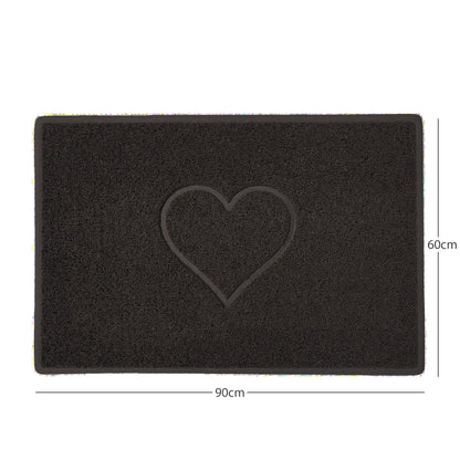 "Heart" Embossed Loofah Textured Spaghetti Door Mat