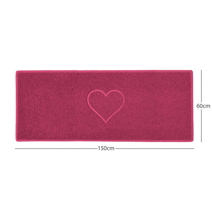 "Heart" Embossed Loofah Textured Spaghetti Door Mat