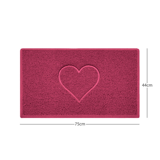 "Heart" Embossed Loofah Textured Spaghetti Door Mat