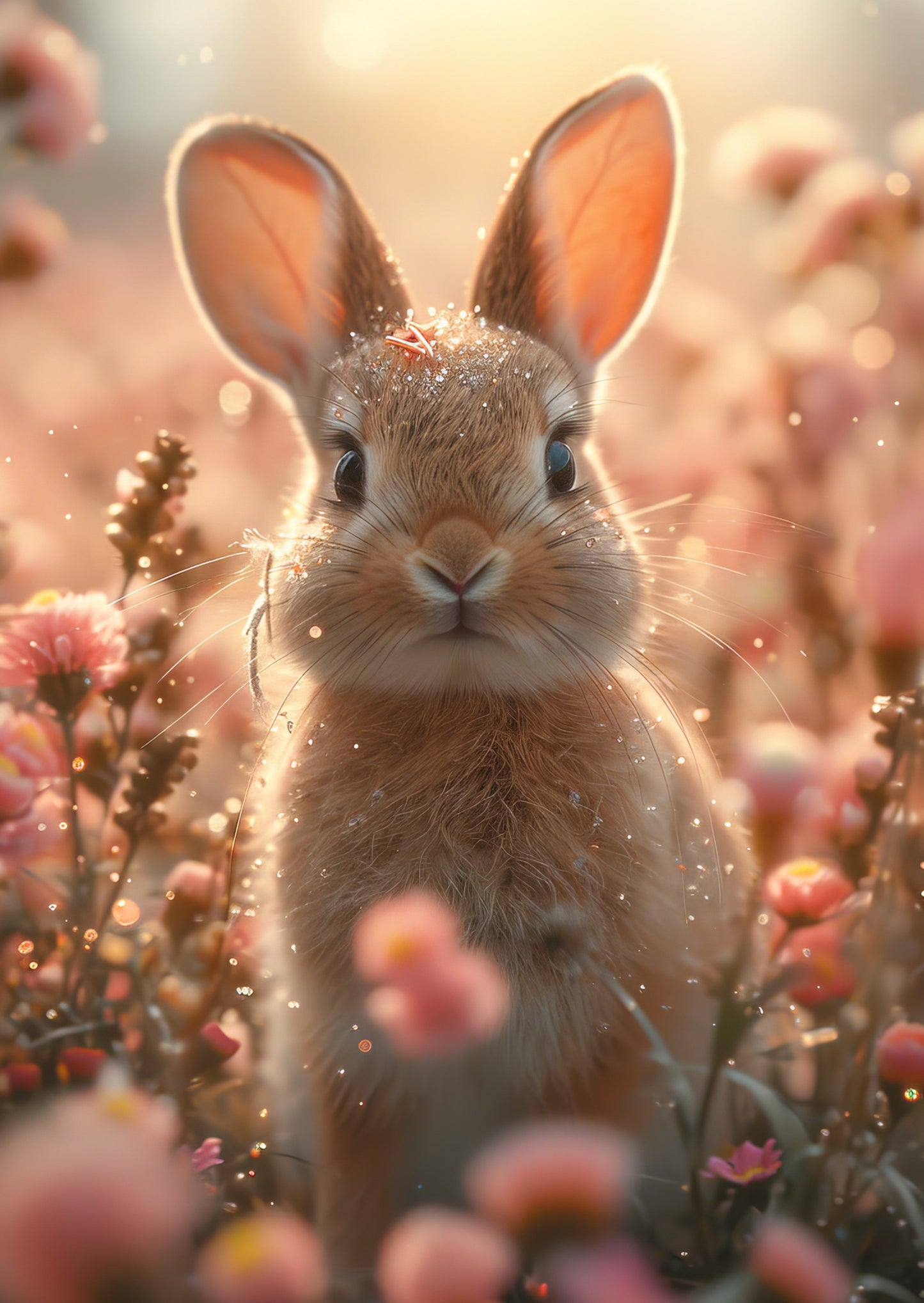 Illuminated Wall Art -  Pink Rabbit