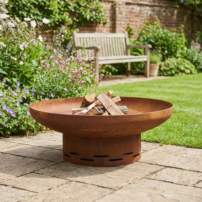 Heavy-Duty Pre-Rusted Metal Corten Steel Round Firepit