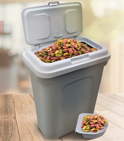 HH Home Hut 35L Large Pet Food Container Dog Cat Animal Storage Bin 16KG Dry Feed 23KG Seed Including Air Tight Seal Purple Lid