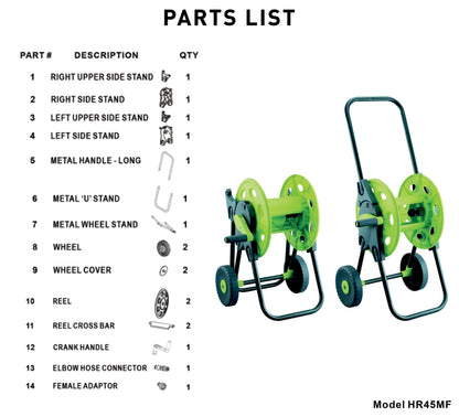 Hose Cart for 45m 1/2" Garden Hose CW