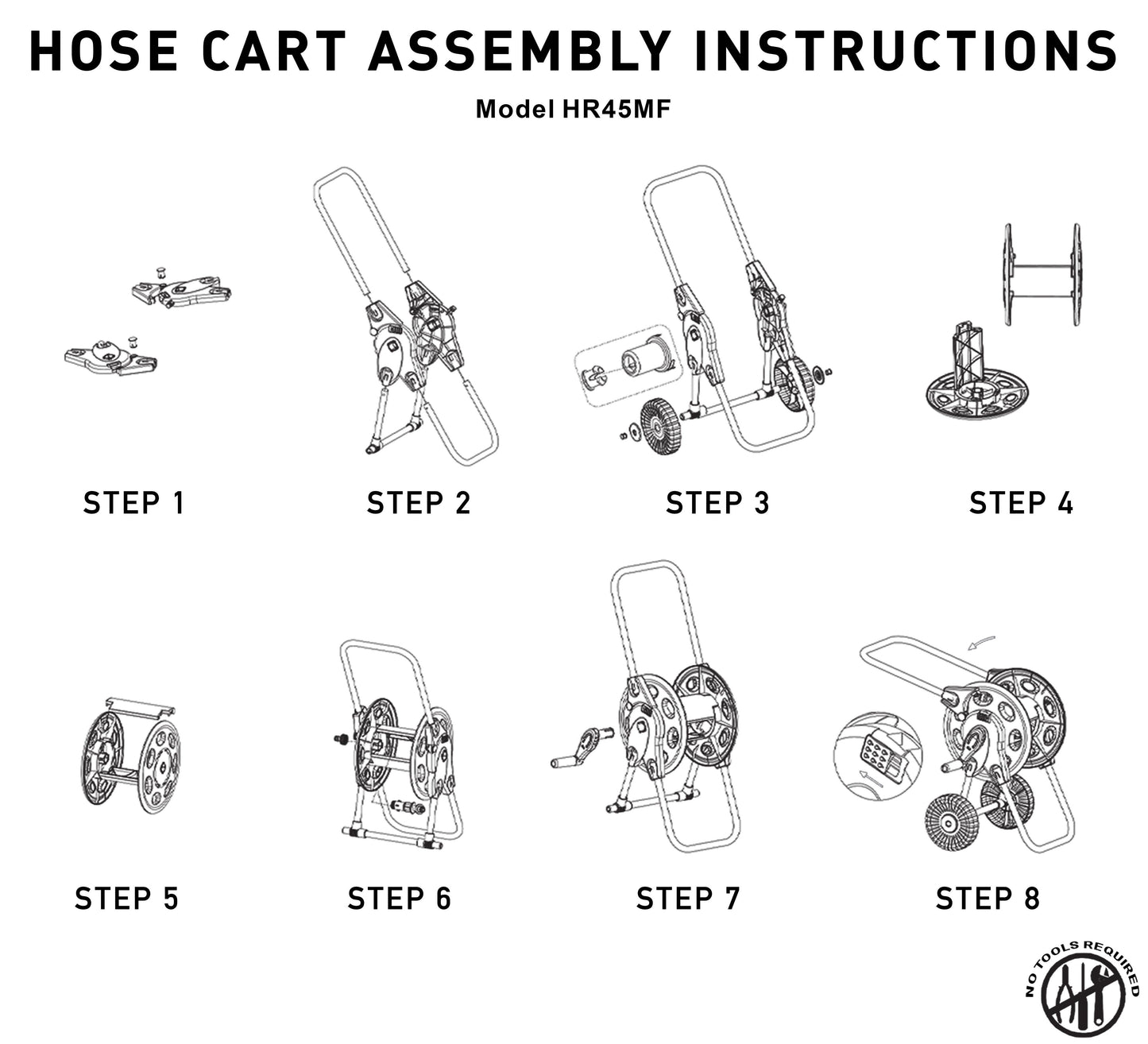 Hose Cart for 45m 1/2" Garden Hose CW