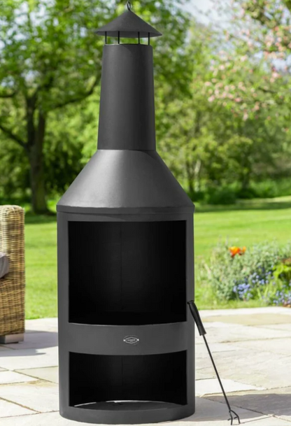 Chiminea Fire Pit with Log Store