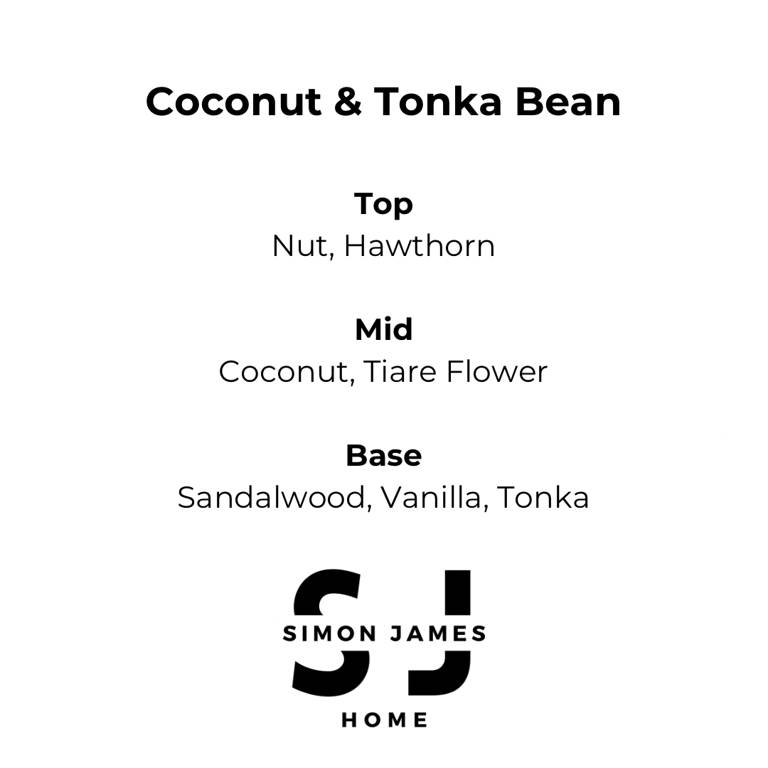 Coconut & Tonka Bean Candle - Luxury Soy Wax - Handmade Coconut Candle