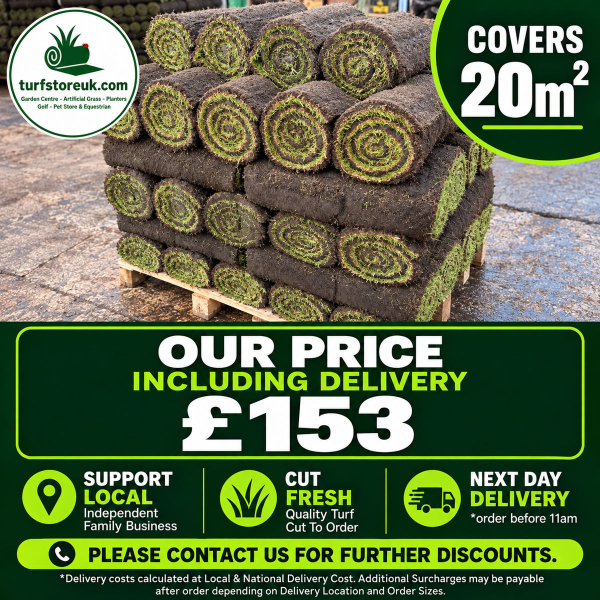 20 Quality Turf Rolls £153 Including Delivery