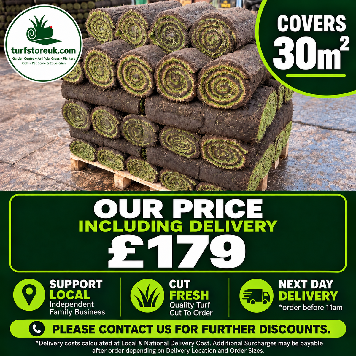 30 Quality Turf Rolls £179 Including Delivery