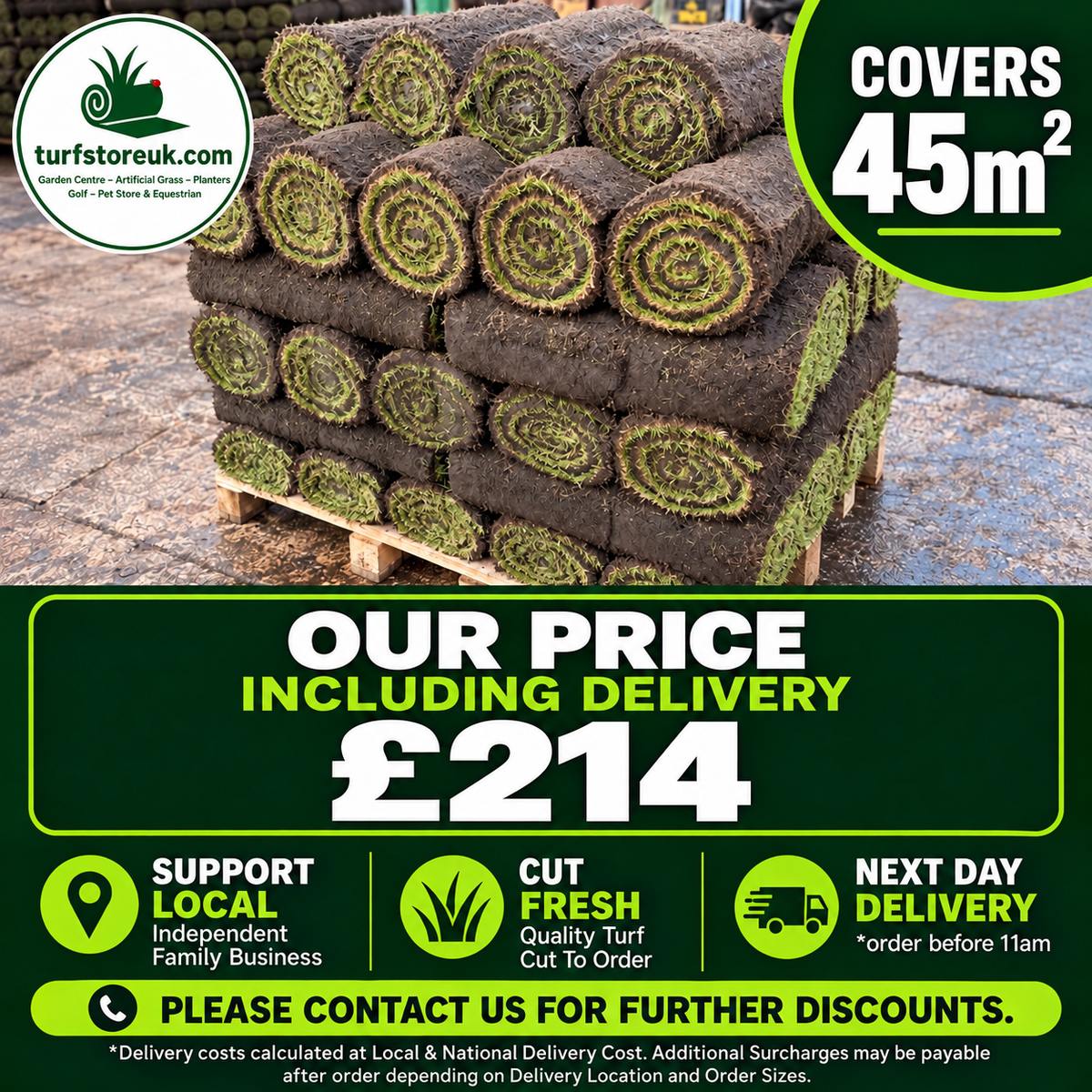 45 Quality Turf Rolls £214 Including Delivery