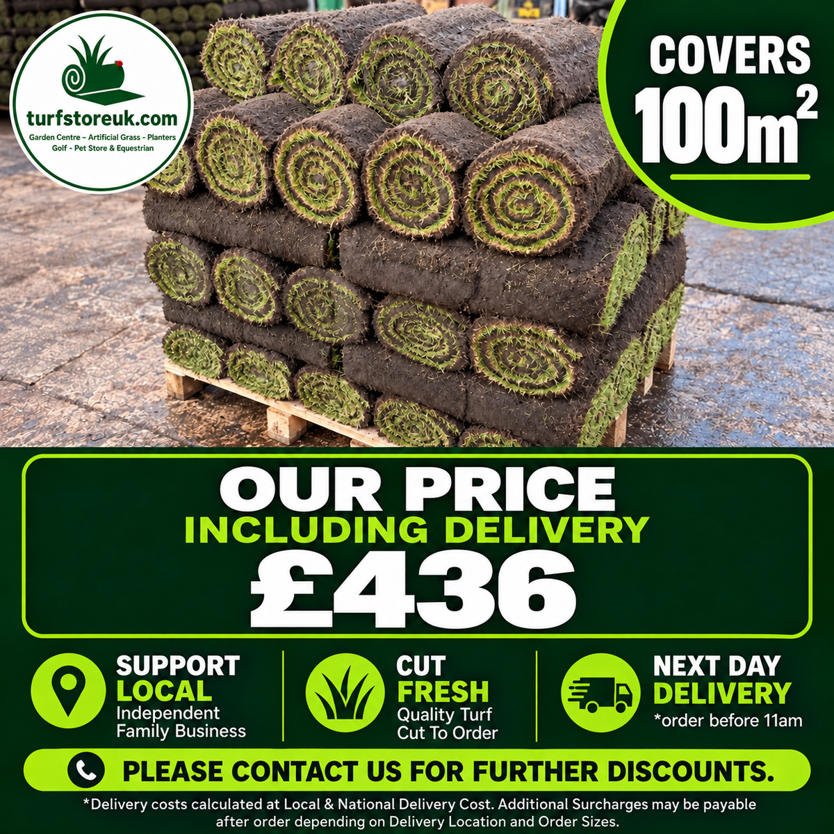 100 Quality Turf Rolls £436 Including Delivery