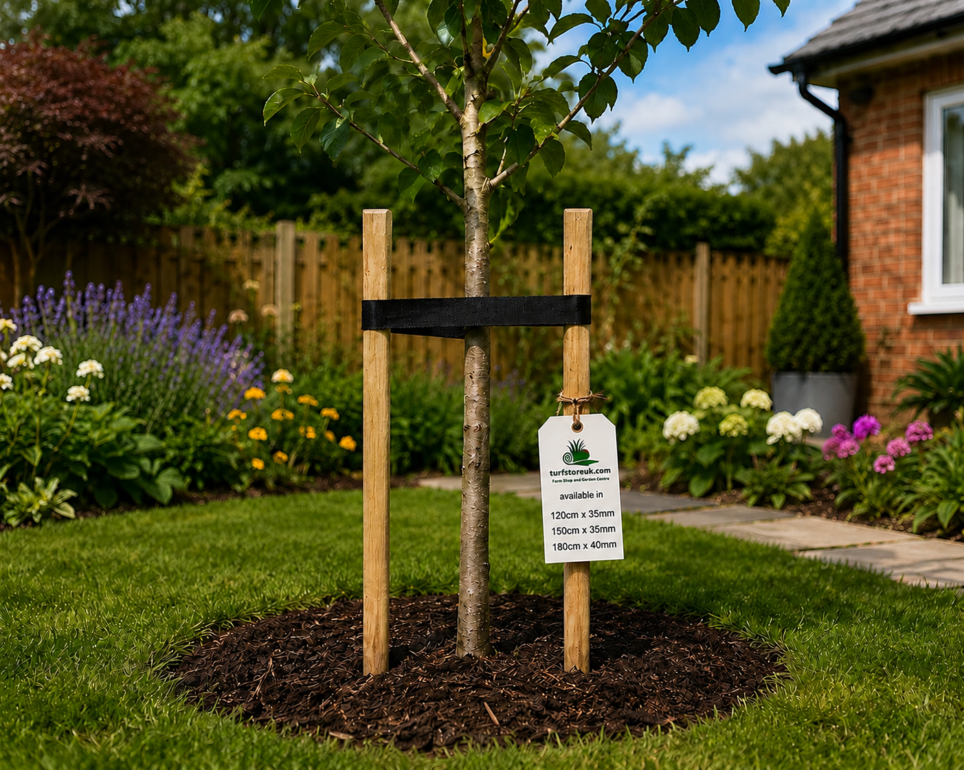 Pack of 10 - Westland Wooden Tree Stake 180cm x 40mm Pressure Treated Garden Plant Support - Free Delivery