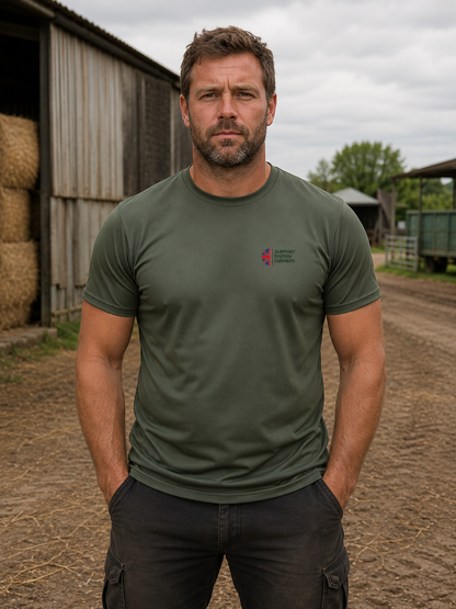 Mens TriDri Field Performance T-Shirt Green or White Support British Farmers