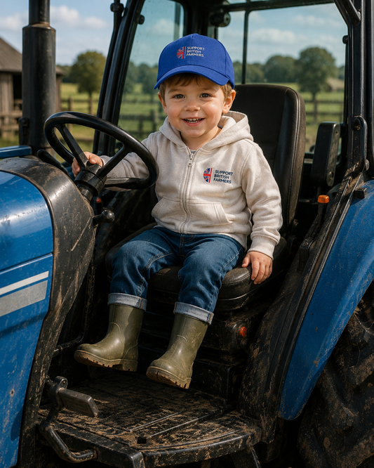 Baby Farmer Hoodie Embroidered Support British Farmers