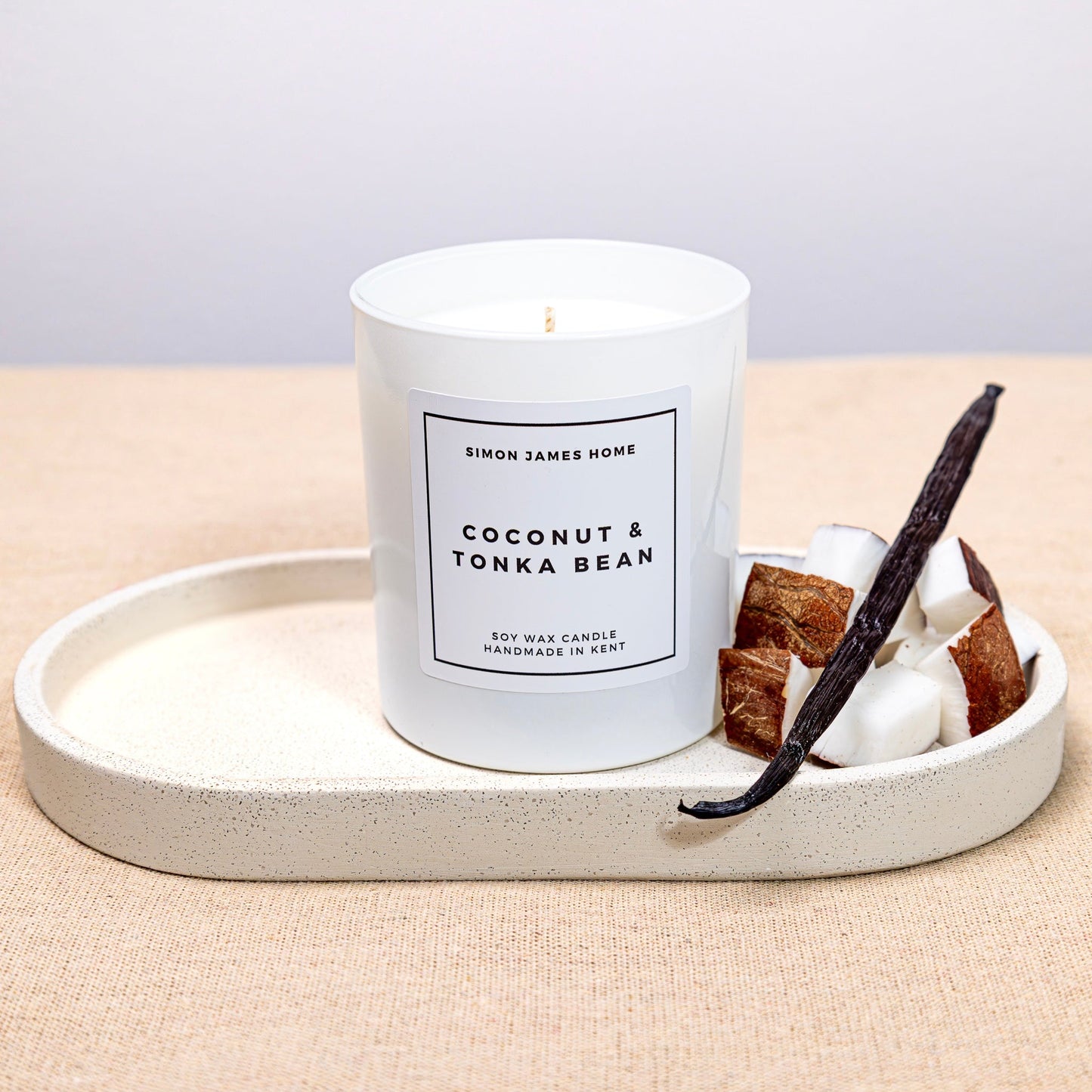 Coconut & Tonka Bean Candle - Luxury Soy Wax - Handmade Coconut Candle