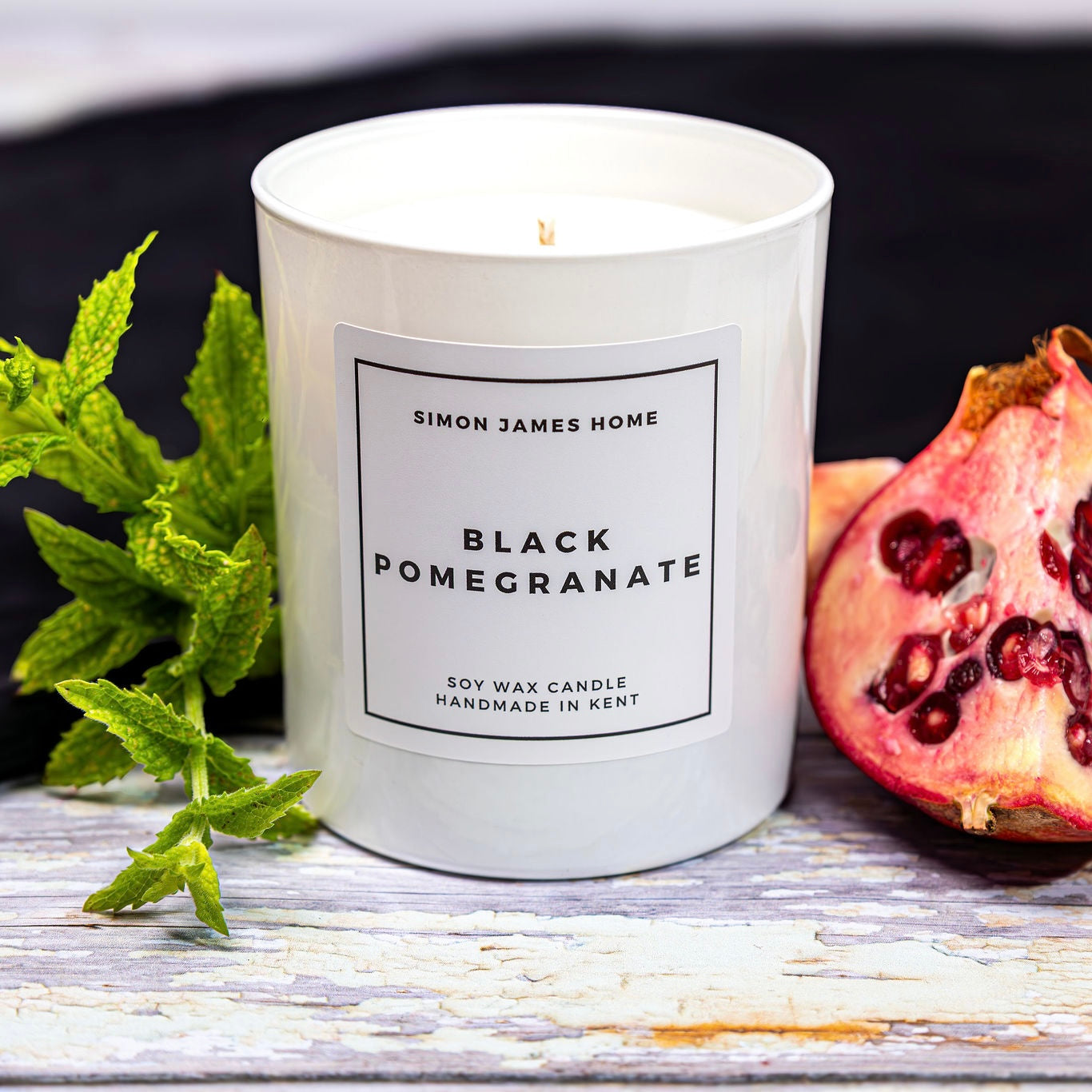 Black Pomegranate Candle - Handmade Soy Wax - Pomegranate Noir Candle