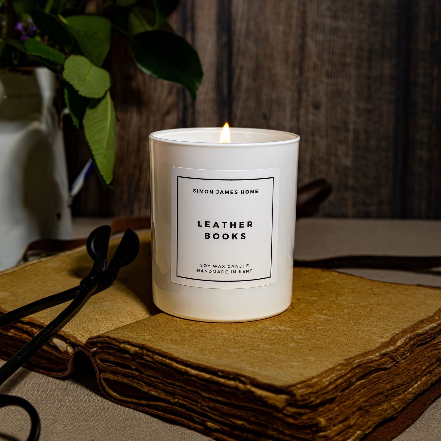 Leather Books Candle - Luxury Soy Wax