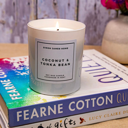 Coconut & Tonka Bean Candle - Luxury Soy Wax - Handmade Coconut Candle