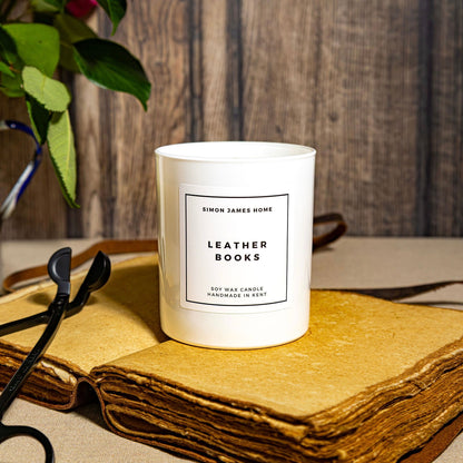 Leather Books Candle - Luxury Soy Wax