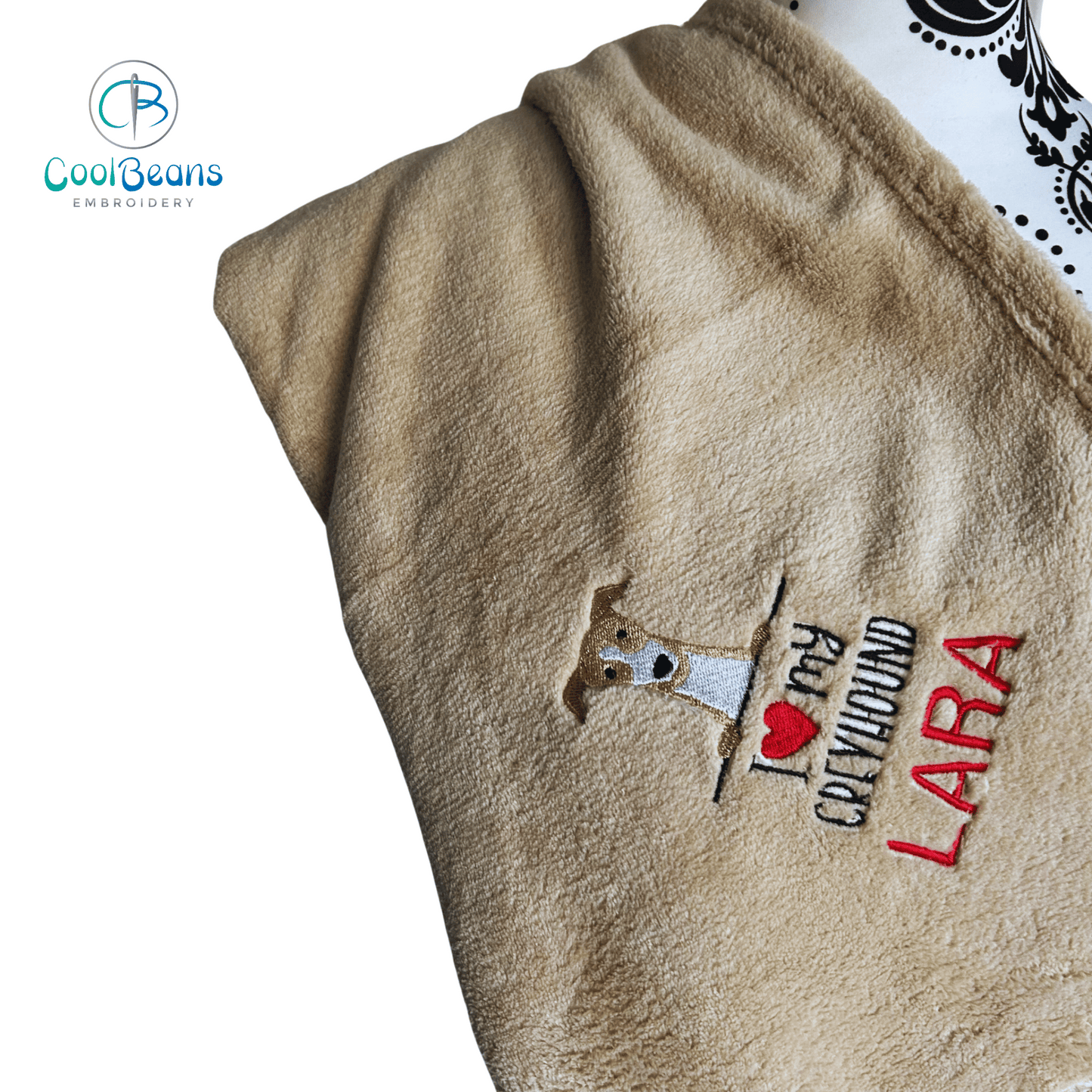 Pet Fleece Blanket - Greyhound (Corner) - Personalised